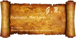 Györgyi Mariann névjegykártya