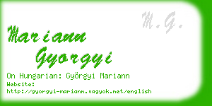 mariann gyorgyi business card
