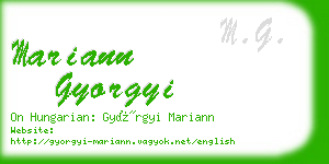 mariann gyorgyi business card